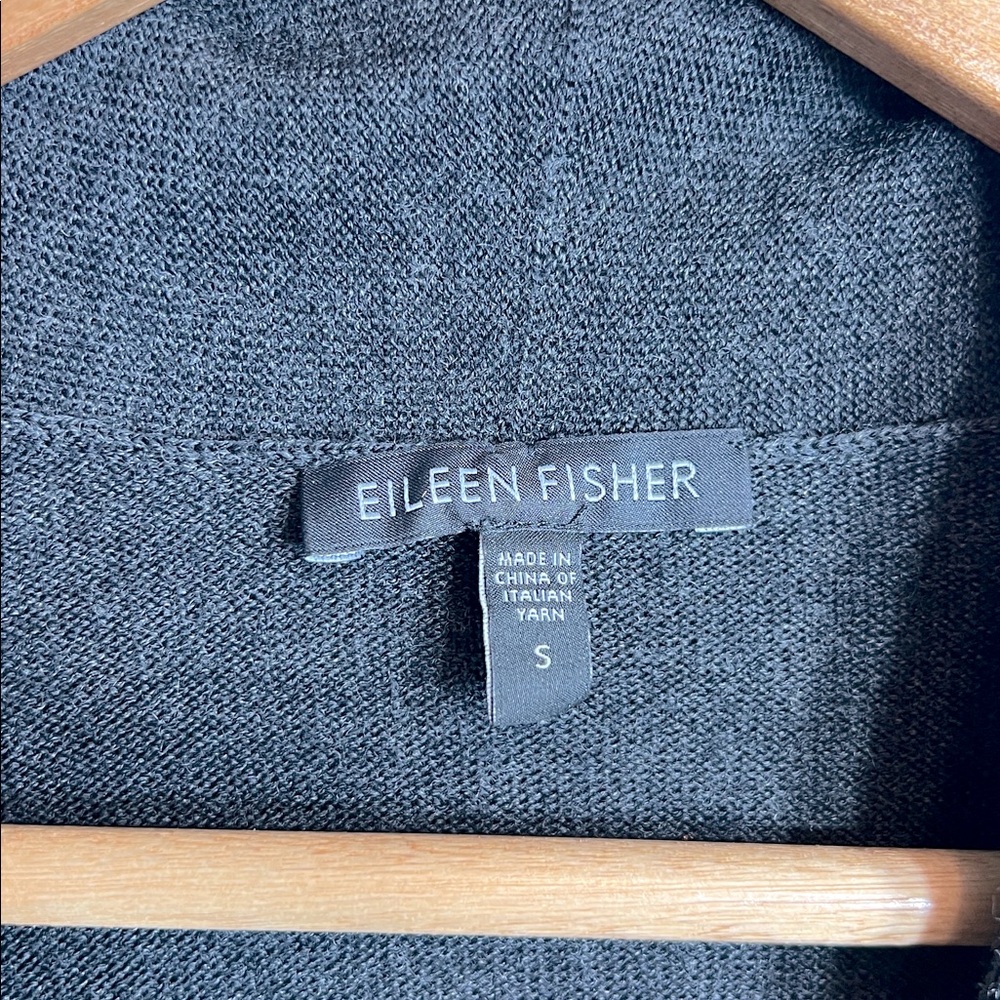 Eileen Fisher 100% Merino Wool Block Stripe Cardigan Sweater Size S - Picture 2 of 8